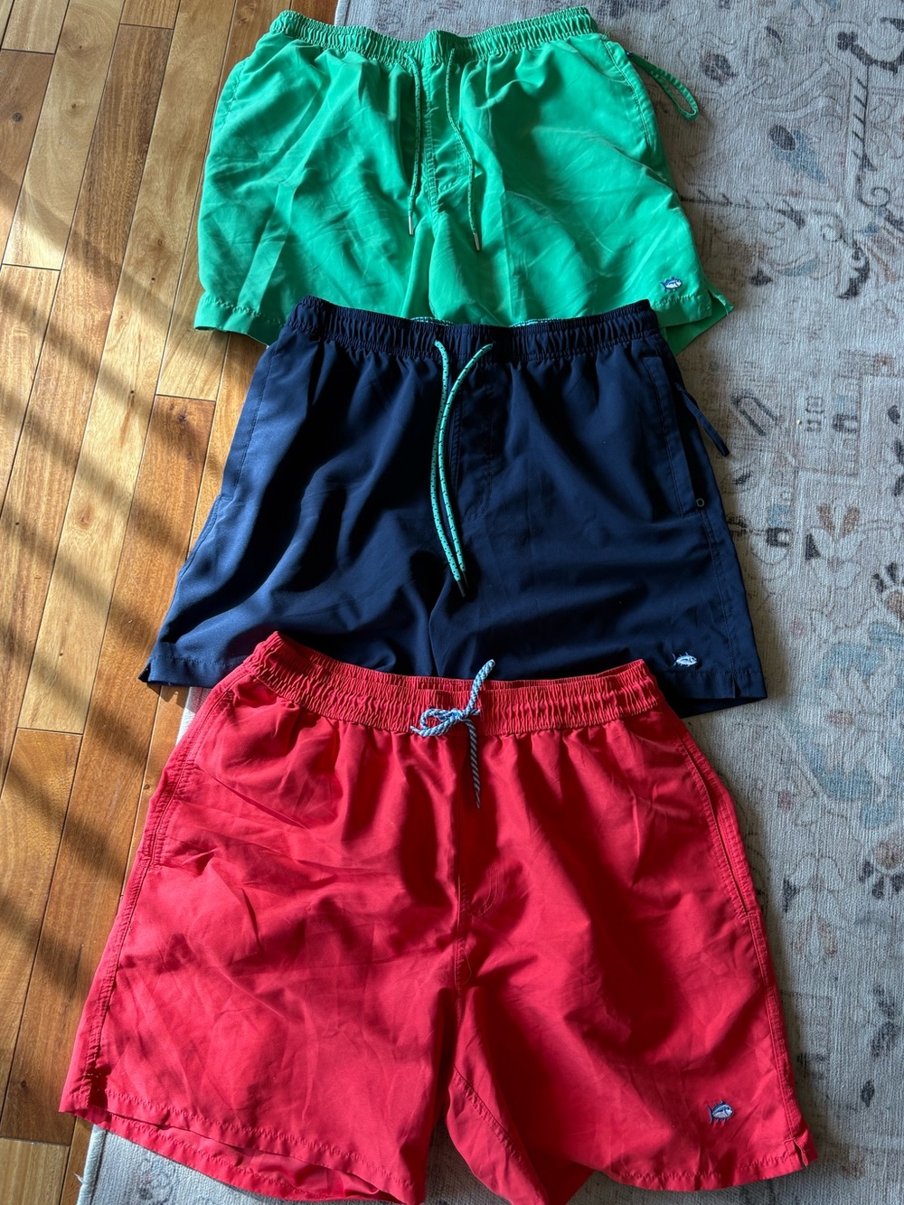 Southern Tide Adult Swim Shorts Trio - Green, Navy, Red